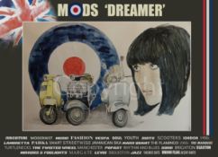 Mod Day-Dreamer Vespa's Lambretta's The Swinging 60's Metal Wall Art