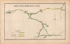 Ilkley Burley Otley Yorkshire Antique Detailed Railway Diagram-87.