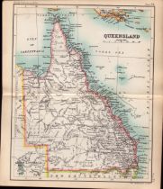 Australia Queensland Double Sided Coloured Antique Victorian 1896 Map.