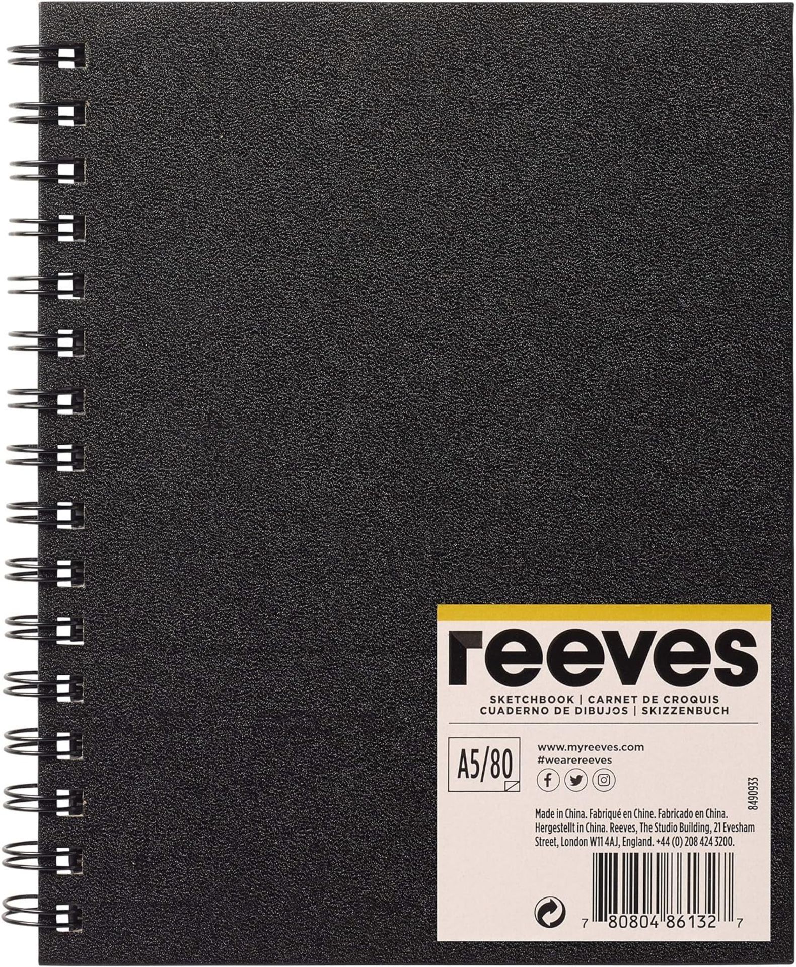 5 x Reeves Hardback Sketchbook - A5 Spiral-Bound Sketchbook With 80 Pages RRP £6.29 ea