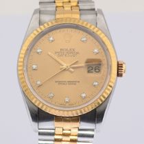 Rolex / Datejust 16233 Champagne Dial 36 mm 10P Diamond 1991 Jubilee Bracelet - Gentlemen's Gold/...