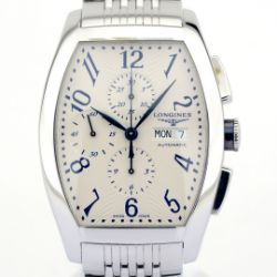 Longines / Longines Evidenza XL 56 mm Chronographe Day Date - Gentlemen's Steel Wristwatch