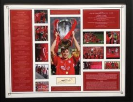 Steven Gerrard Signed and Framed Istanbul 2005 Display