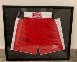 Roy Jones Signed Adult Shorts Framed With COA