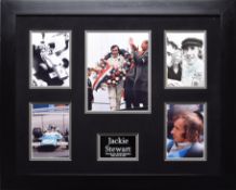 Jackie Stewart Framed Original Signature Presentation.