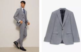 John Lewis & Partners Grey Twist Wool Tailored Suit Jacket & Waistcoat, Grey, 46R