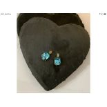 Vintage Blue Topaz Sterling Silver Clip On Earrings