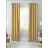 John Lewis Eyelet Curtains, Rona Weave, Ochre, W228cm, D228cm