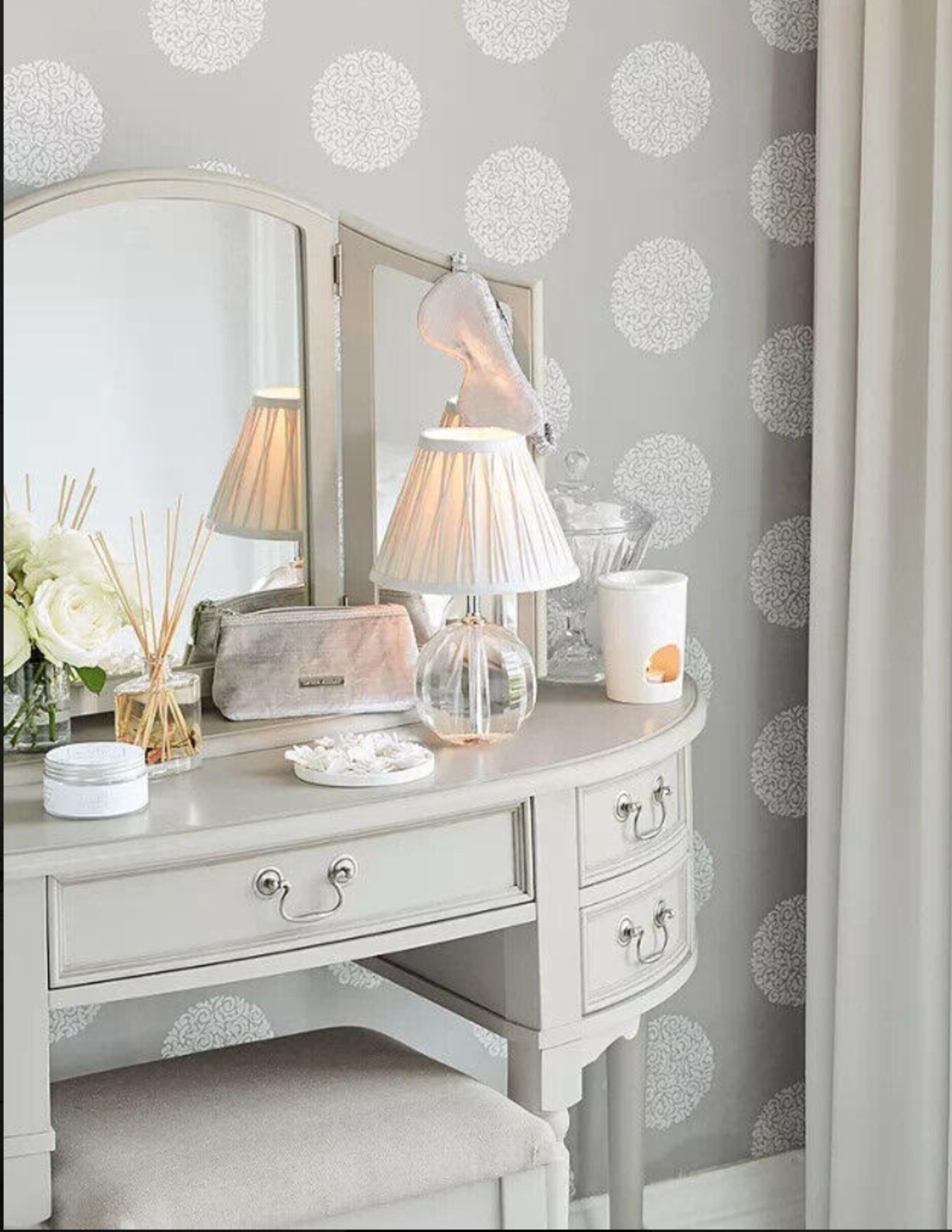 Laura Ashley Clifton Dressing Table Mirror, Grey - Bild 2 aus 7