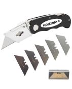 Folding Utility Knife With 5 Spare Blades - Heavy Duty