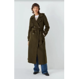 John Lewis Hand Finished Wool Blend Trench Coat, Khaki, 16