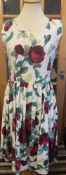 1950s Fit and Flare Rose Dress