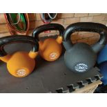 Mirafit Soft Touch Cast Iron Kettlebell Set 12kg, 16kg, 20kg