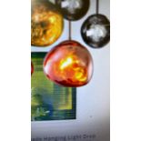 Lava Glass Shade Hanging Light Drop Pendant Lamp - 220V-240V Rose Gold 38cm