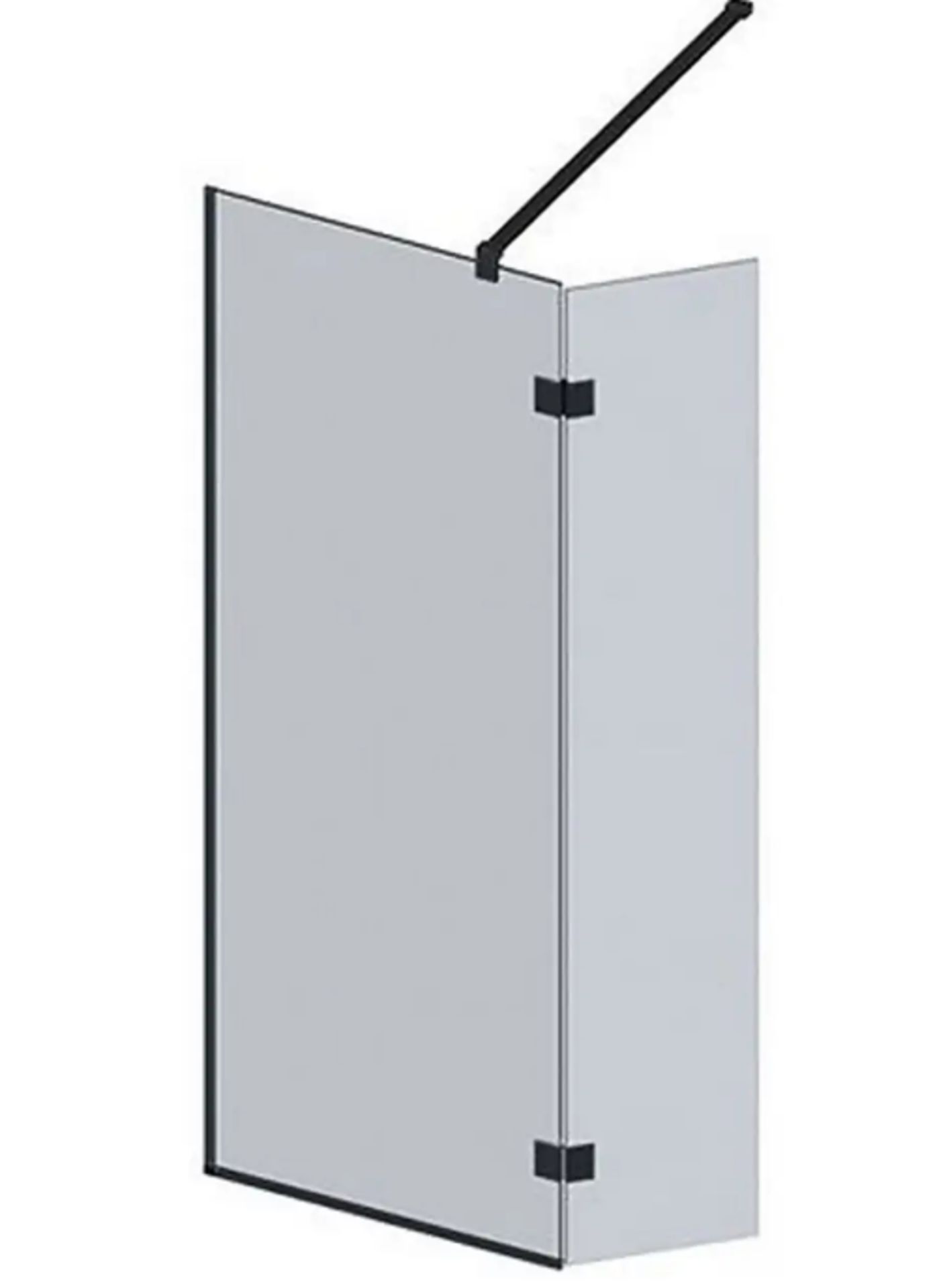 Brand New Boxed Bathstore Wet Room Screen & Pivot Screen 700/350 x 2000mm - Black RRP £395 **No V...