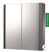 Brand New Boxed Bathstore Linen 600mm Mirror Wall Cabinet - Grey RRP £245 **No Vat**