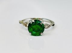 Beautiful 2.74 CT Natural Emerald Ring With Natural Diamonds & Platinum 950