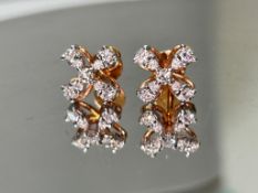 Beautiful 0.80 CT Round VVS Natural Diamond Stud Earrings 18k White Gold