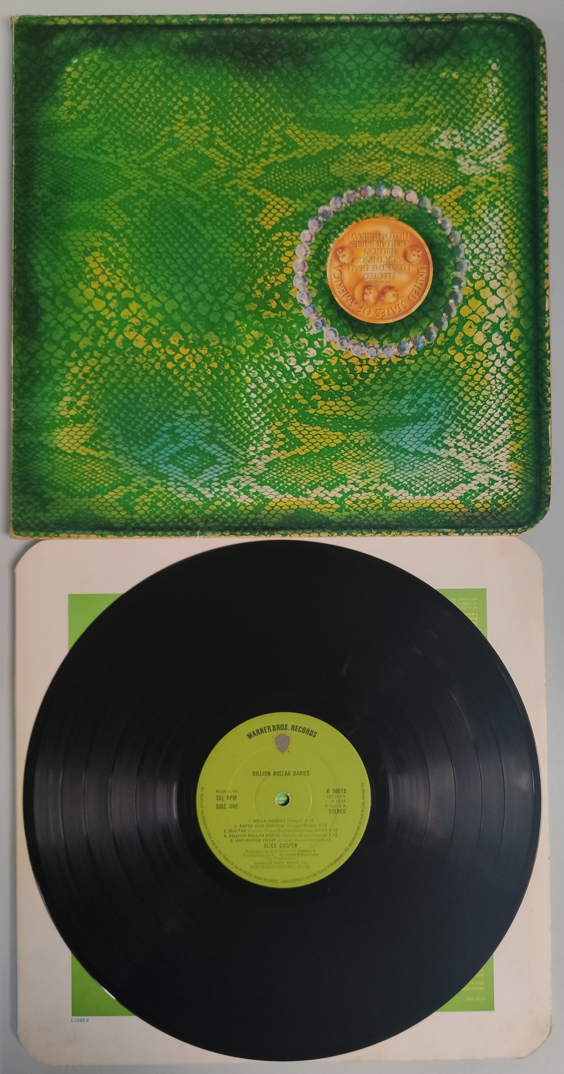 Alice Cooper – Billion Dollars Babies Vinyl LP – UK 1973 First Pressing. Matrix No A1 / B1