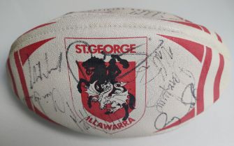 A Fully Signed St George Illawarra Dragons Rugby Ball From Australia.