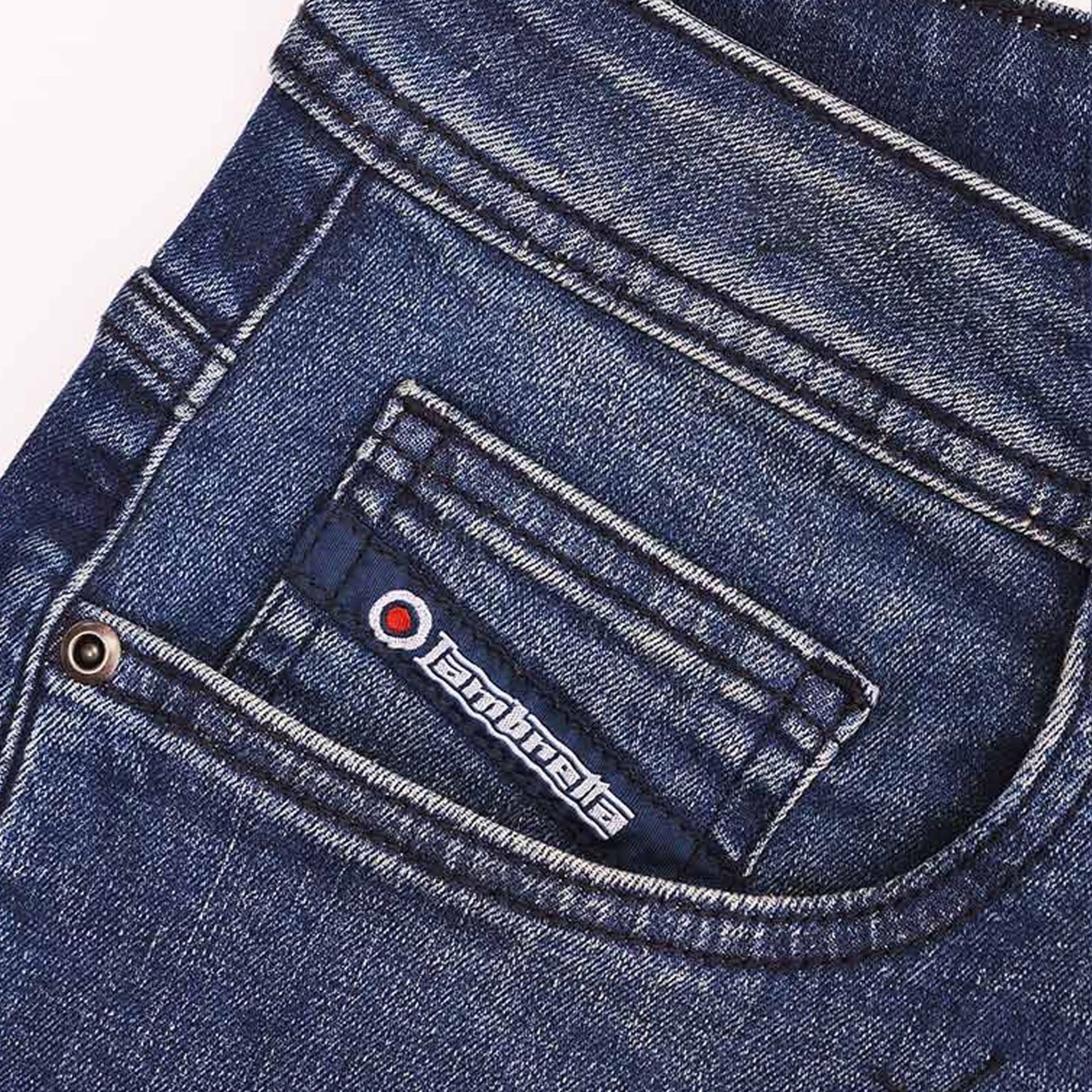 Lambretta Mens Chester Straight Fit Denim Jeans - Tinted Blue Size 36 RRP £60 - Bild 3 aus 3