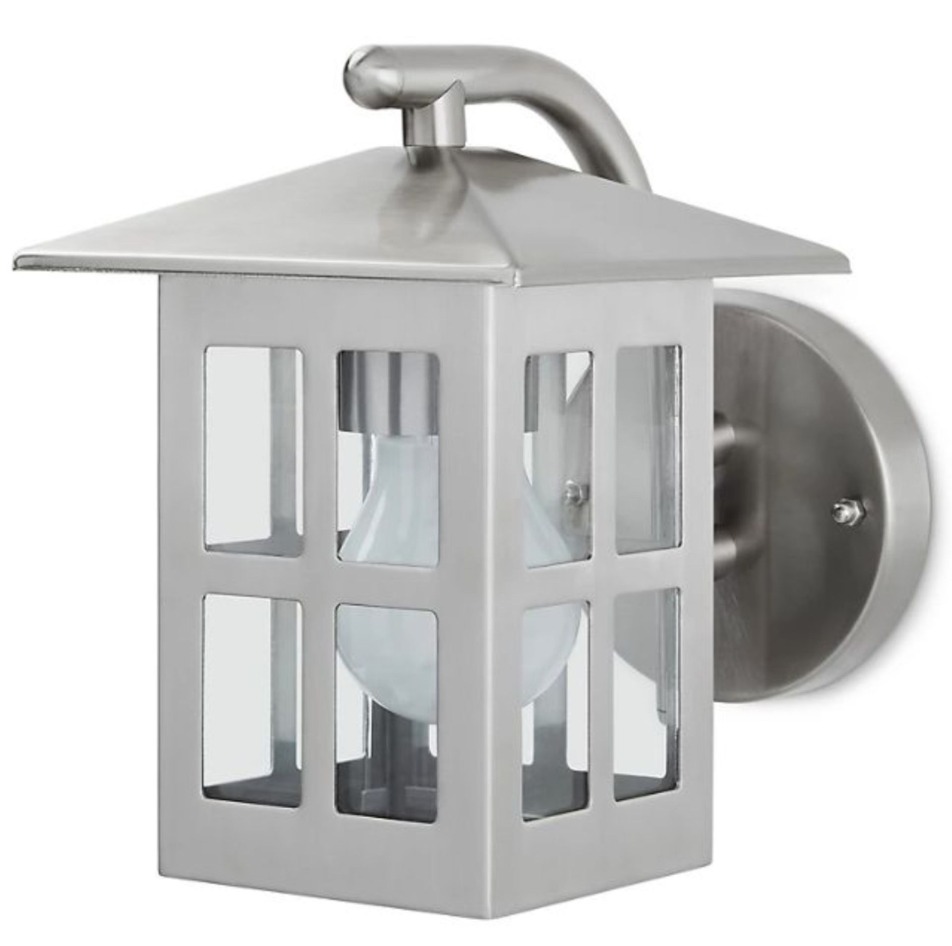 Blooma Medfra Silver Effect Mains-Powered Halogen Outdoor Lantern Wall Light