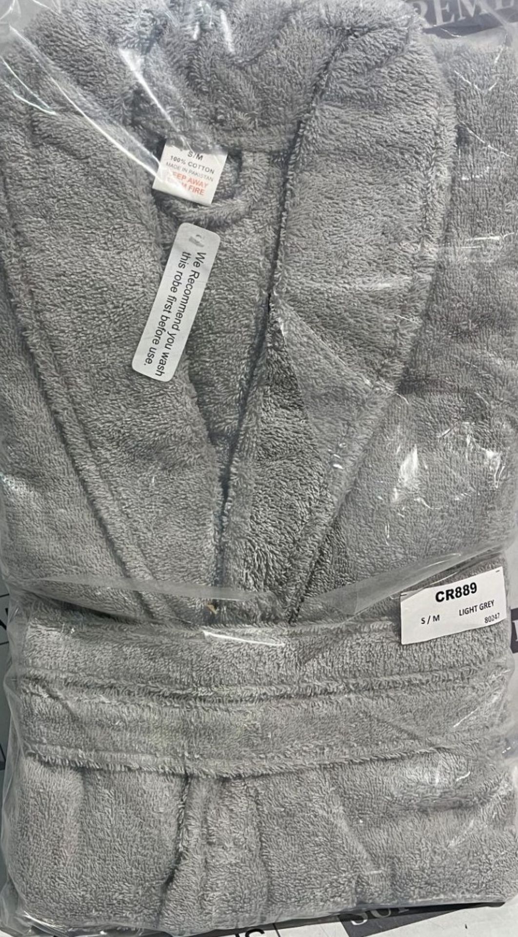 Luxury Bath Robe - Grey - Size S/M