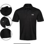 Mens Breathable Under Armour Polo Shirt Black Size S