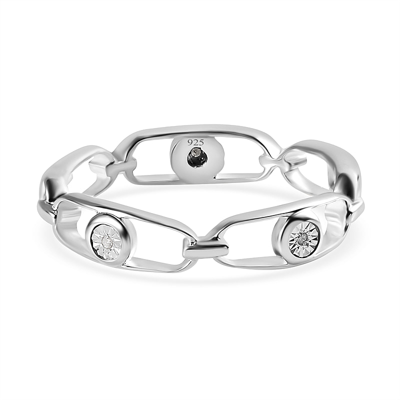 New! Diamond Band Move Link Ring in Sterling Silver - Image 3 of 4