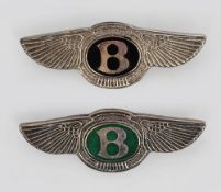 Pair of Silver Bentley Enamel Badges Birmingham 1957