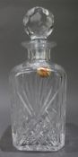 Vintage Cheviot British Crystal Square Shaped Spirit Decanter