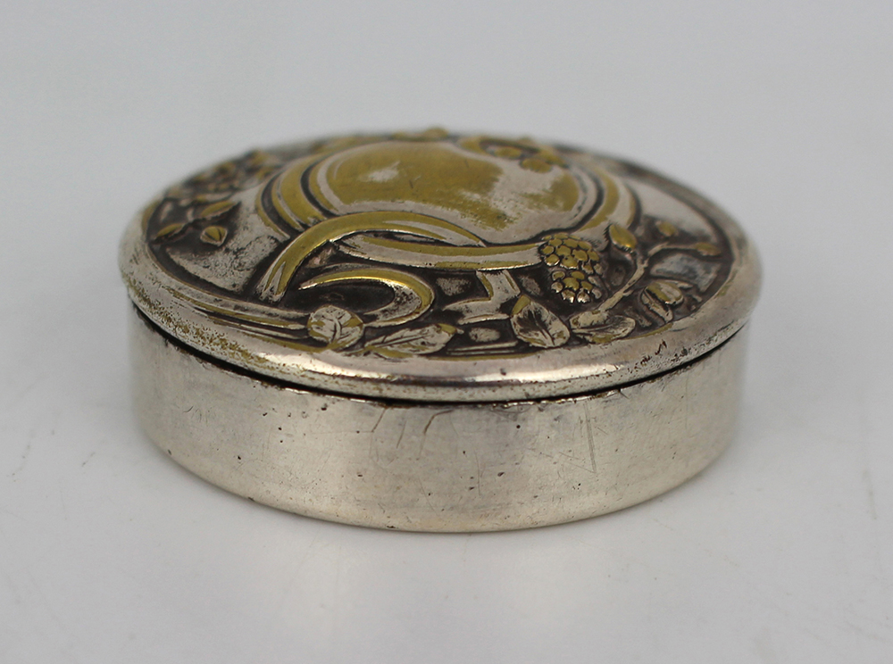 Art Nouveau Silver Plated Pill Box by Armand Frenais French c.1900 - Image 2 of 6