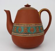 Antique Prattware Terracotta Tea Pot
