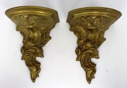 Pair of Vintage Brass Wall Brackets