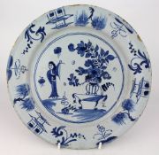 Antique 18th c. Delft Plate Chinoiserie