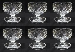 Set of 6 Vintage Cut Glass Crystal Sundae Dishes