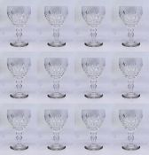 Set of 12 Royal Brierley ""Elizabeth"" Cut Dessert Wine Glasses