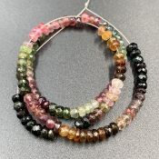Tor-4, Awesome Natural Fancy Color Tourmaline Faceted Beads Strand
