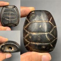 Amazing Antique Hand Carved Chinese Black Stone , Collectible Black Jade Stone, LAQ-27