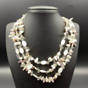 Stunning Fresh Water Pearls & Quartz Beads Necklace.