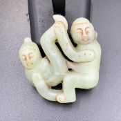PLP-53, Awesome Hand Carved Vintage Chinese Romance Jade