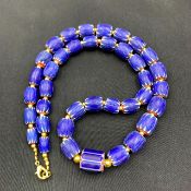 Venetian Vintage Chevron Trade Beads Necklace, African Chevron Trade Beads Mala, TeT-363