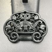ZBT-33, Wonderful Hand Carved Chinese Black Vintage Serpentine Pendant.