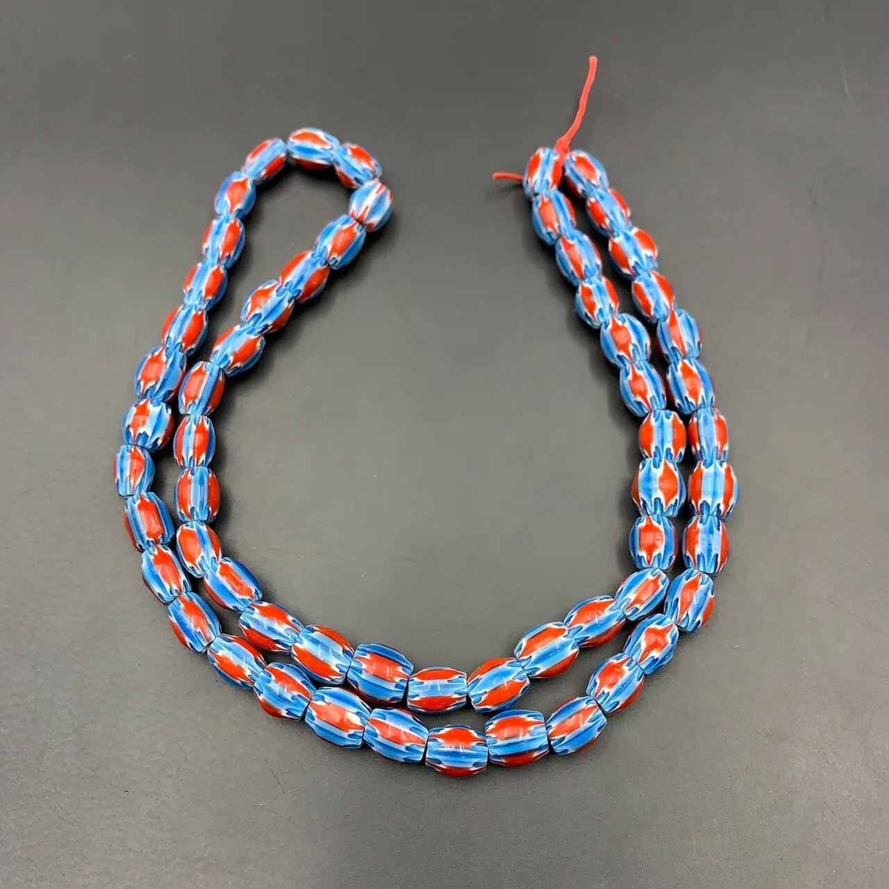 Beautiful Venetian Chevron Trade Glass Beads Strand, Brilliant Color, Dnd-2908 - Image 4 of 6