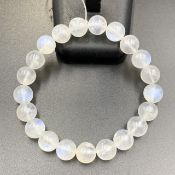 MS-130. Awesome Natural Blue Fire Moonstone Beads Bracelet