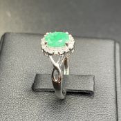 Stunning Top Quality Natural Emerald Gemstone With 925 Silver Ring, TRK-533