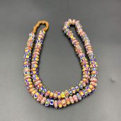 Vintage Tiny Chevron Trade African Glass Beads Strand, Awesome Glass Beads Strnd, LPBR-0709
