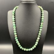 TJ-SJ-13, Brilliant Natural Green Jade Beads Necklace.