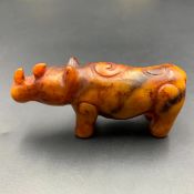 Antique Hand Carved Jade Animal, Ancient Jade Rhino, Clo-33