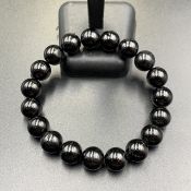 TOR-103, Excellent Natural Afghani Black Tourmaline Beads Bracelet For Protection.